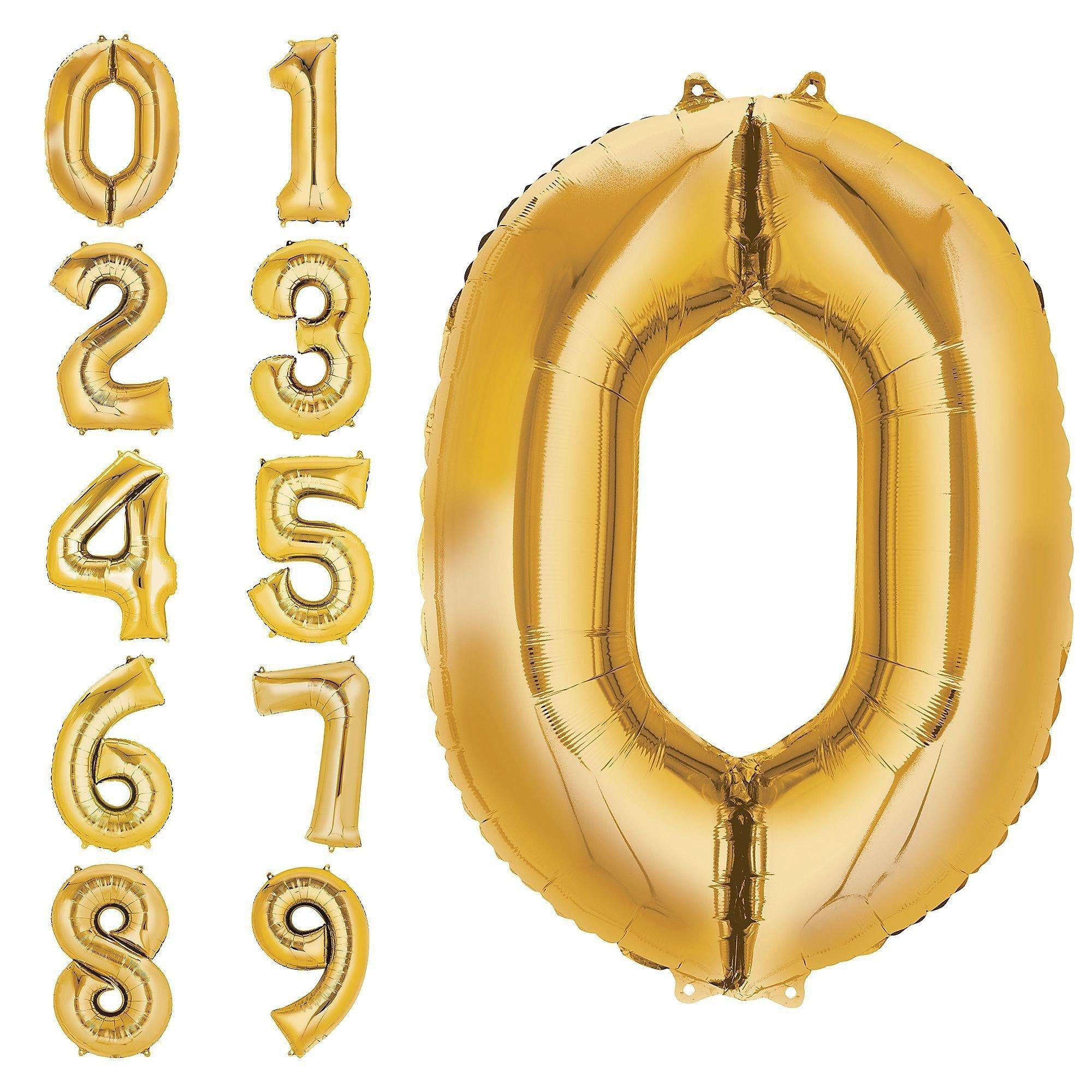 34in Number (0-9) Balloon, Assorted Colors