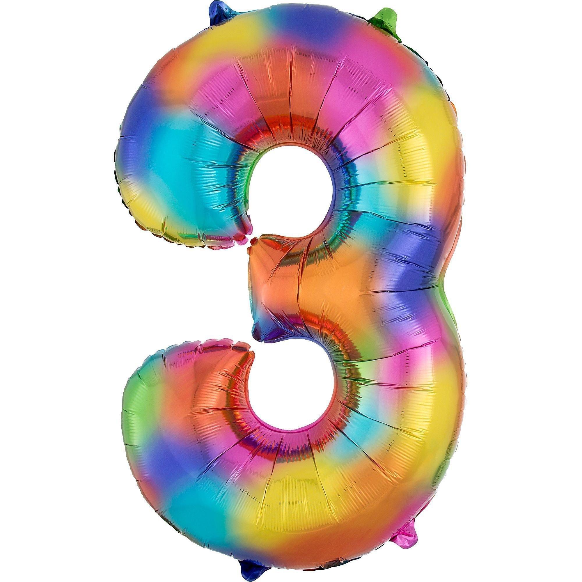 34in Number (0-9) Balloon, Assorted Colors