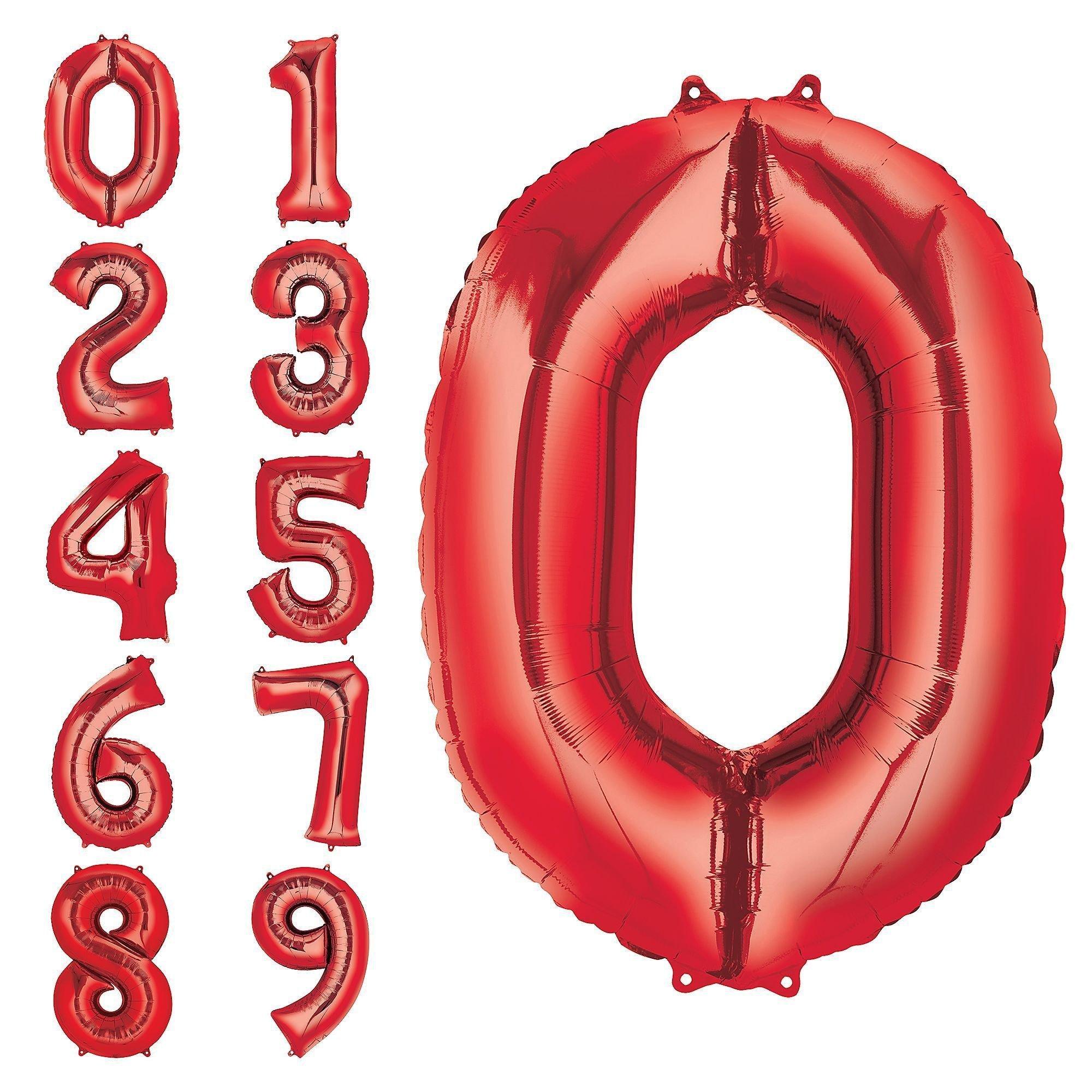 34in Number (0-9) Balloon, Assorted Colors